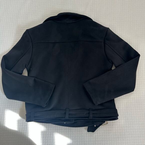 BCBG Girls Black Suede Finish Moto Jacket Belt Size M Age 8-10 - Picture 10 of 11